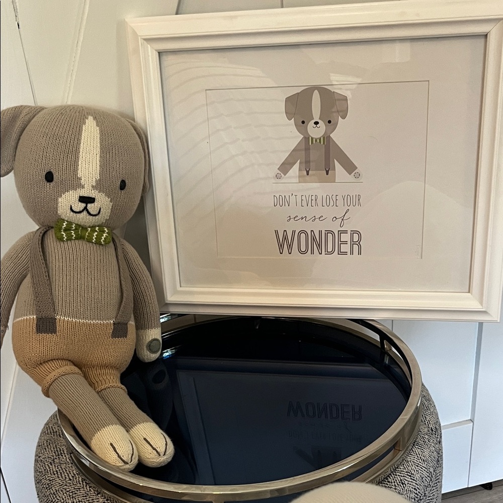 Cuddle+Kind Noah the Dog 20” with wall print. Perfect for nursery or kids room!